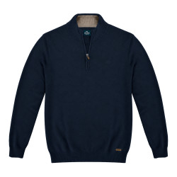 1/4 Zip Kintted Top Navy Blue