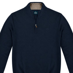 1/4 Zip Kintted Top Navy Blue