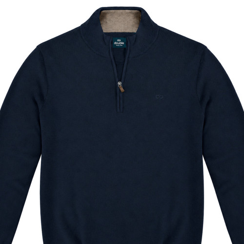 1/4 Zip Kintted Top Navy Blue