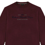 Crewneck Sweater With Chest Embroidery Wine