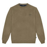 Crewneck Interlock Sweater with Chest Logo DK BEIGE