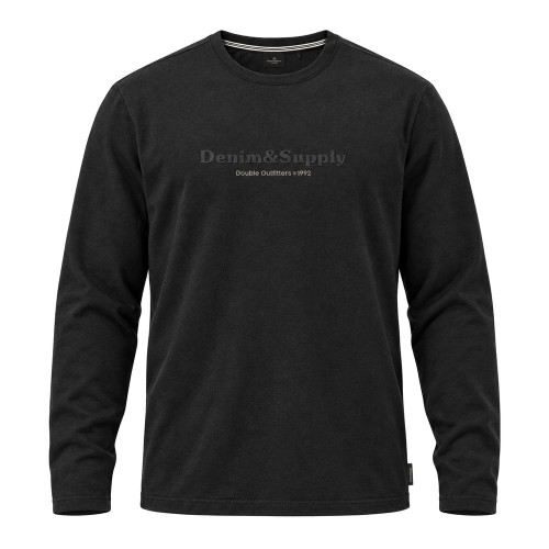 T-Shirt with Chest Print BLACK