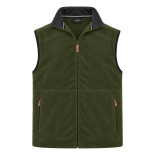 Sleeveless Fleece Zipper KHAKI