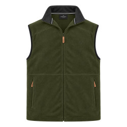 Sleeveless Fleece Zipper KHAKI