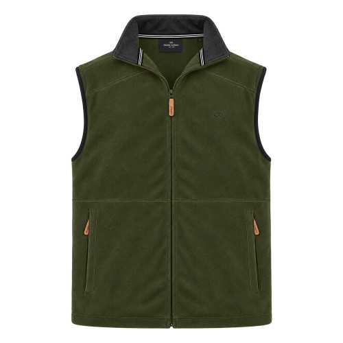 Sleeveless Fleece Zipper KHAKI