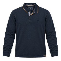 Tipped Collar Polo Shirt Navy Blue