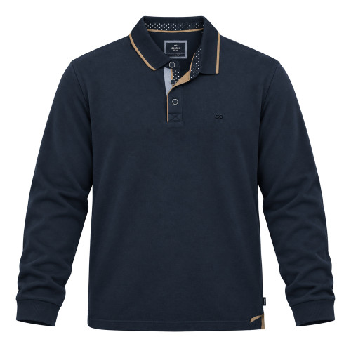 Tipped Collar Polo Shirt Navy Blue