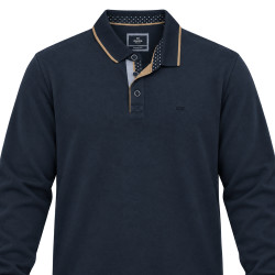 Tipped Collar Polo Shirt Navy Blue