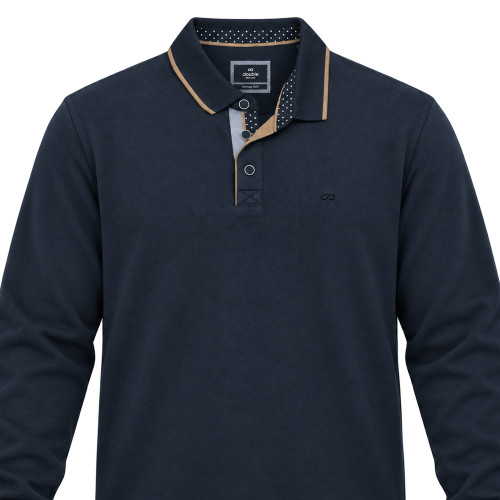 Tipped Collar Polo Shirt Navy Blue