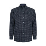 Premium Geo Floral Print Shirt BLACK