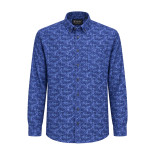 Premium Floral Print Shirt Electric Blue
