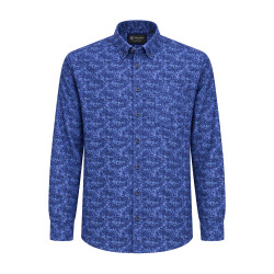 Premium Floral Print Shirt Electric Blue