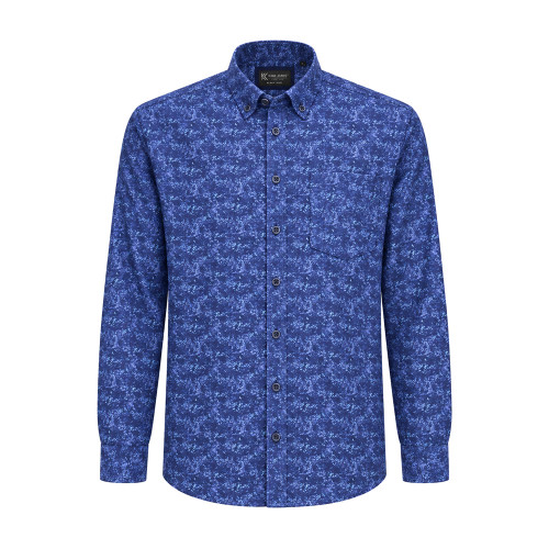 Premium Floral Print Shirt Electric Blue