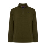 1/4 Zip tOP Self Stripe OLIVE Green
