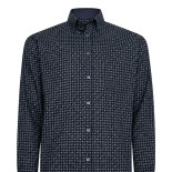 Premium Geo Floral Print Shirt BLACK