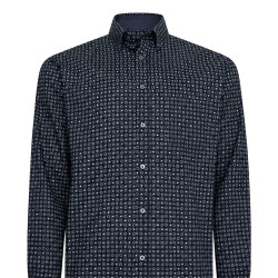 Premium Geo Floral Print Shirt BLACK
