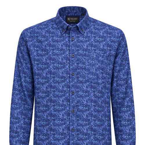 Premium Floral Print Shirt Electric Blue