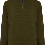 1/4 Zip tOP Self Stripe OLIVE Green