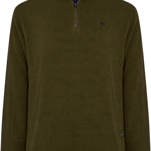 1/4 Zip tOP Self Stripe OLIVE Green