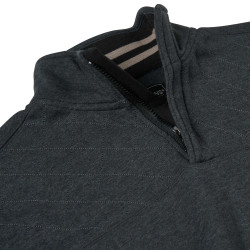 1/4 Panel Mock Neck Sweat Top CHARCOAL