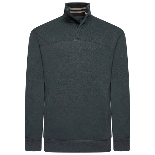 1/4 Panel Mock Neck Sweat Top CHARCOAL