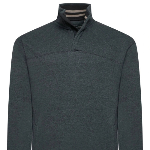 1/4 Panel Mock Neck Sweat Top CHARCOAL