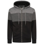 Panel Stripe Hoody BLACK-GREY