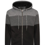 Panel Stripe Hoody BLACK-GREY