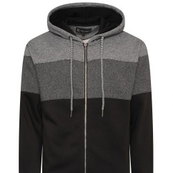 Panel Stripe Hoody BLACK-GREY