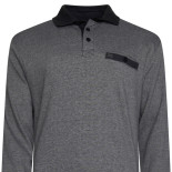 Fine Striped Smart Polo Black