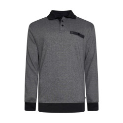 Fine Striped Smart Polo Black