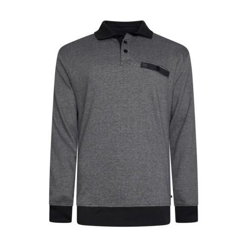 Fine Striped Smart Polo Black