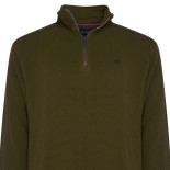 1/4 Zip tOP Self Stripe OLIVE Green