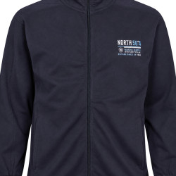 Zip Up Cardigan With Chest Embroidery  Navy Blue