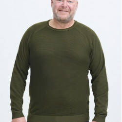 8904 - Self Designed Knitted Crewneck Olive Green
