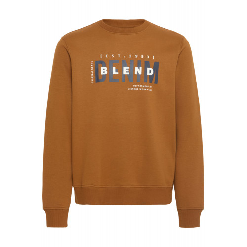 8940 Sweater With Chest Print Caramel