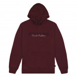 1076 Hoodie with Double Pressed Print WINE