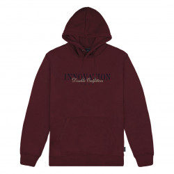 1076 Hoodie with Double Pressed Print WINE