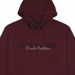 1076 Hoodie with Double Pressed Print WINE