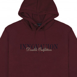 1076 Hoodie with Double Pressed Print WINE 1076 Hoodie with Double Pressed Print WINE