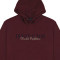 1076 Hoodie with Double Pressed Print WINE