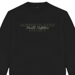 1087 Crewneck Top with 3D and Dense Embroidery PURE BLACK