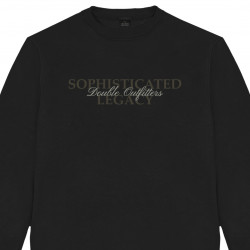 1087 Crewneck Top with 3D and Dense Embroidery PURE BLACK