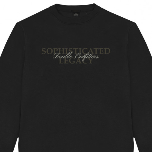 1087 Crewneck Top with 3D and Dense Embroidery PURE BLACK