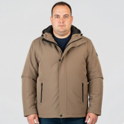 2060 - Smart Hooded Jacket Taupe (Removable Hood)