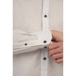 5079 Fine Printed Cotton Shirt Long Sleeve White
