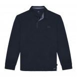 3058 Polo Pique L/S high Density Print  Navy