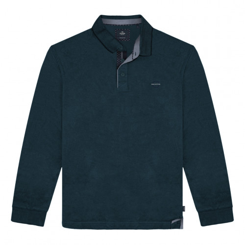 3058 Polo Pique L/S high Density Print  Petrol