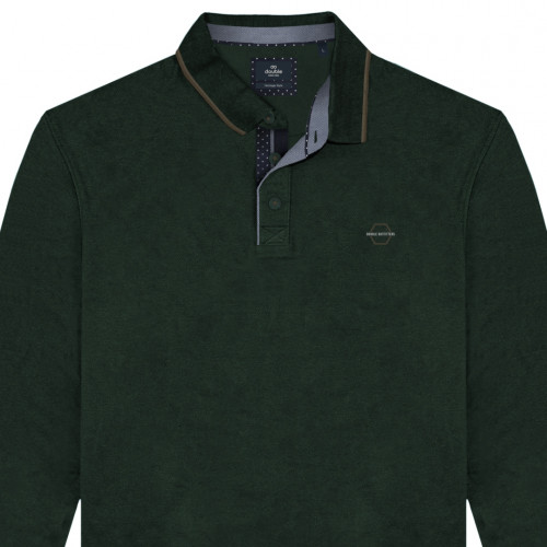3058 Polo Pique L/S high Density Print  FOREST GREEN