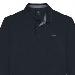 3058 Polo Pique L/S high Density Print  Navy
